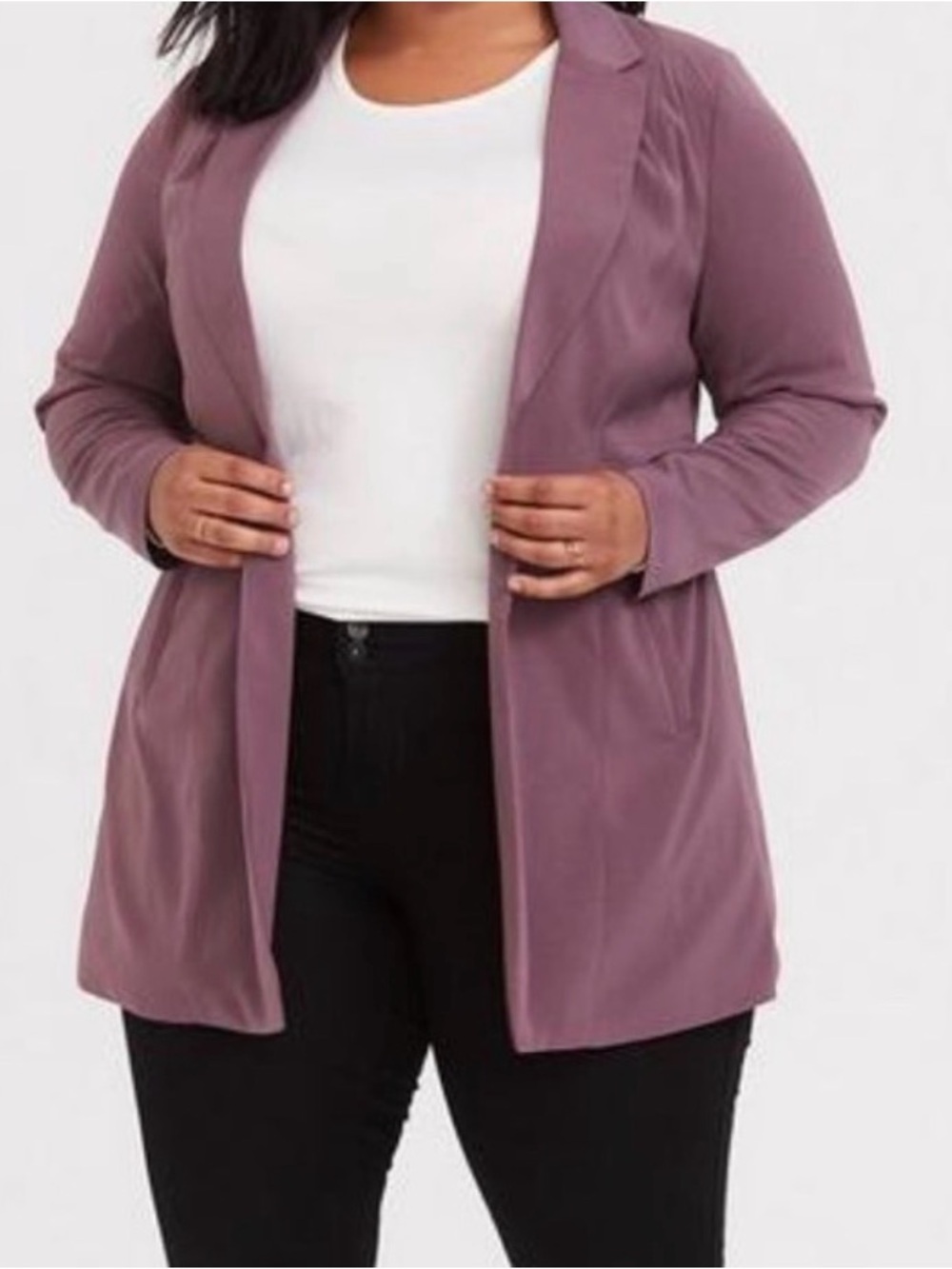 Torrid Mauve Open Front Blazer Size 2 Lightweight Tailored